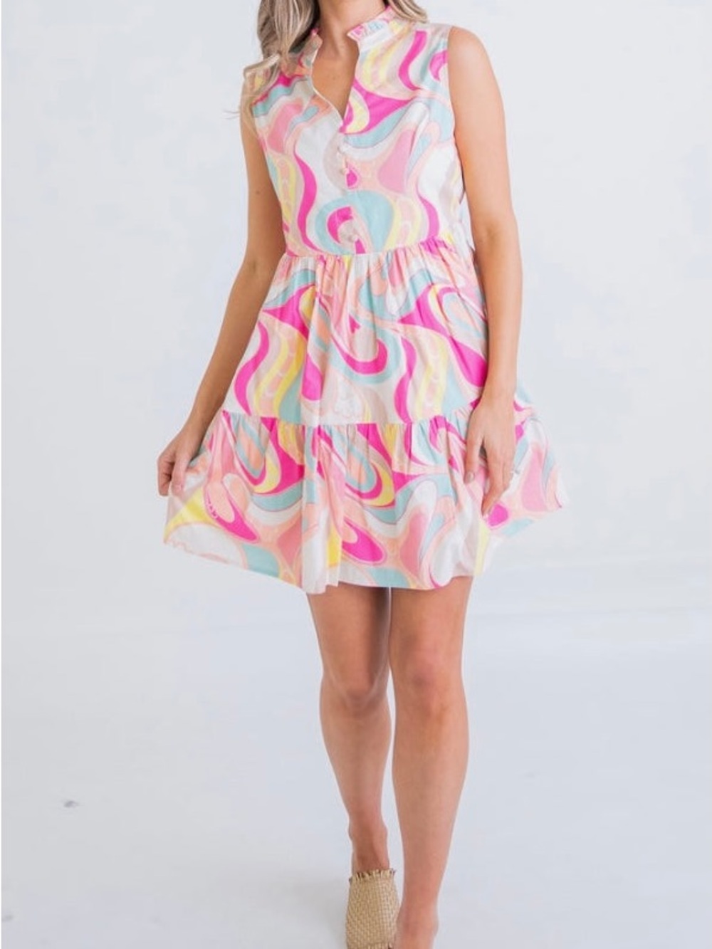 Karlie Abstract Poplin Dress